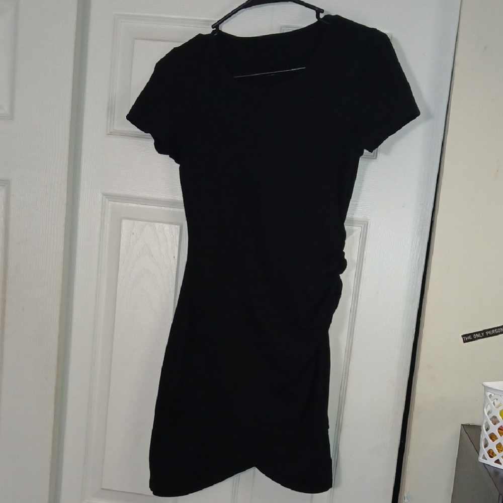 SHEIN Black Sheath Mini Dress With Rutched Side for Night Out